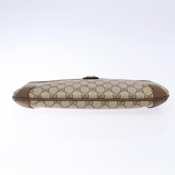 GUCCI GG Supreme Web Sherry Line Clutch Bag PVC Beige Gold 89 02 026 Auth 133968 - Picture 6 of 16